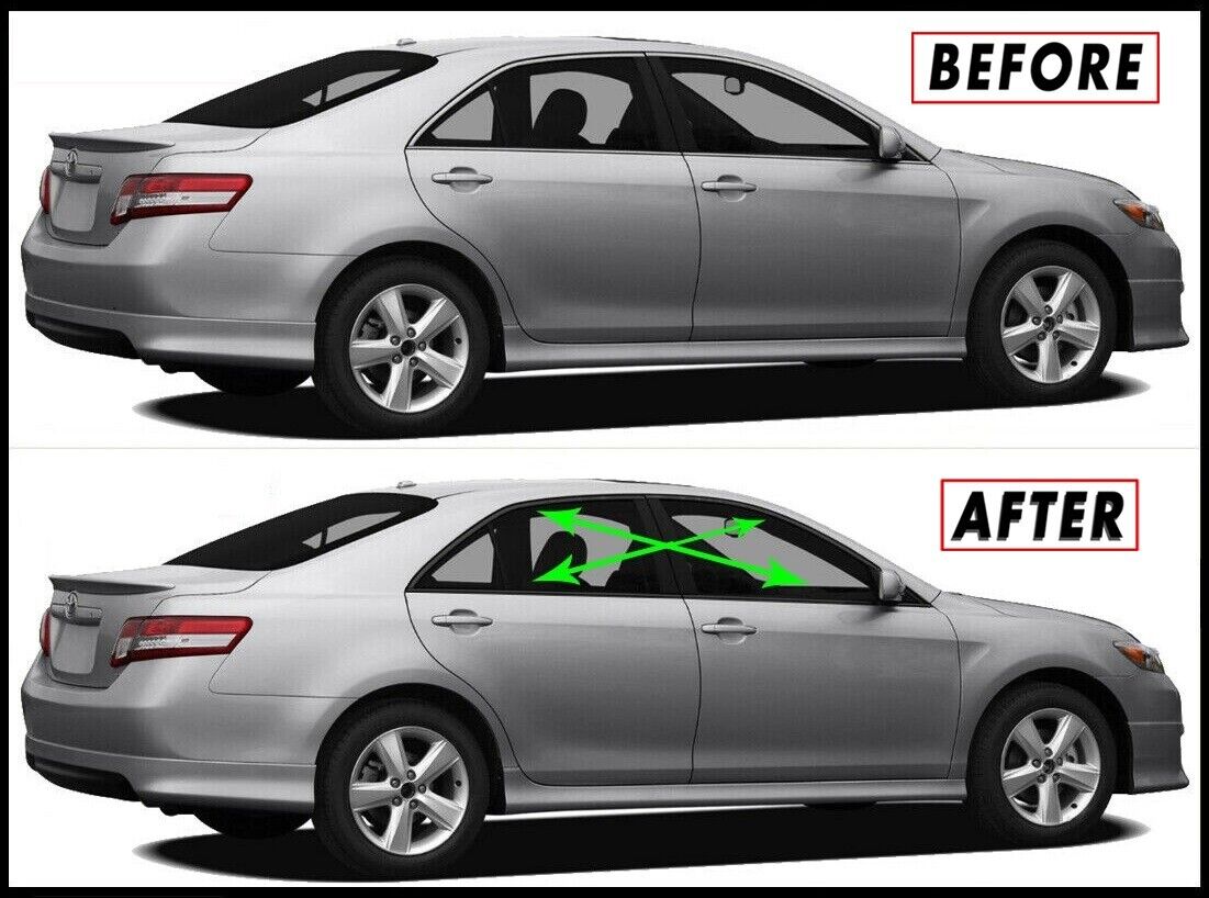 Chrome Delete Blackout Overlay for 2007-11 Toyota Camry Window Trim 