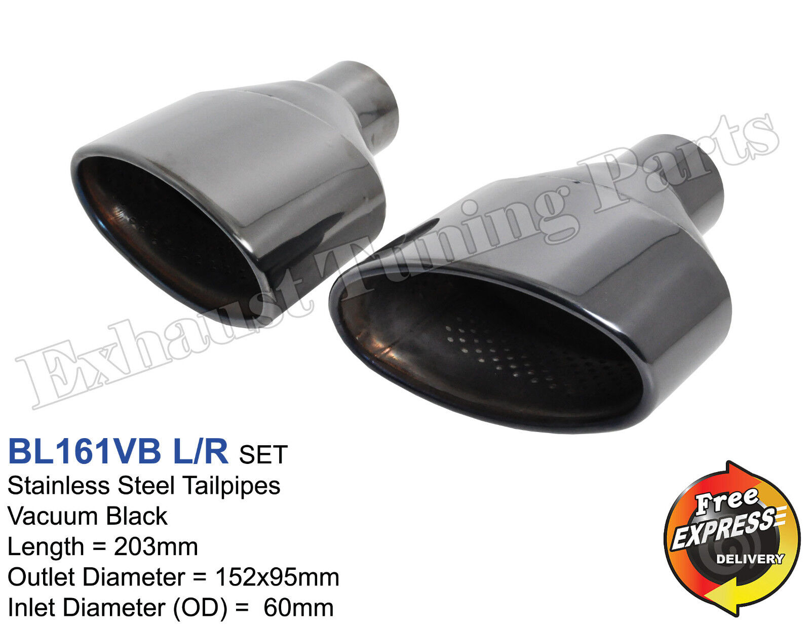 Exhaust tips black duplex Tailpipe trims VW Golf 7 AUDI RS4 RS5 RS6 VOLVO S80   