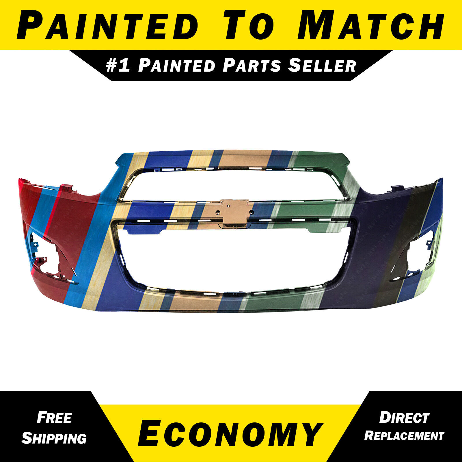 NEW Painted to Match - Front Bumper Cover for 2012-2016 Chevy Sonic Sedan/Hatch
