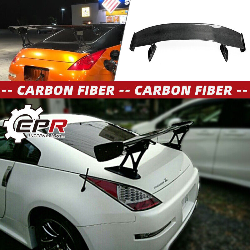For Nissan 350Z Z33 INGS Carbon Fiber Rear Trunk GT Spoiler Wing Lip Diffusers