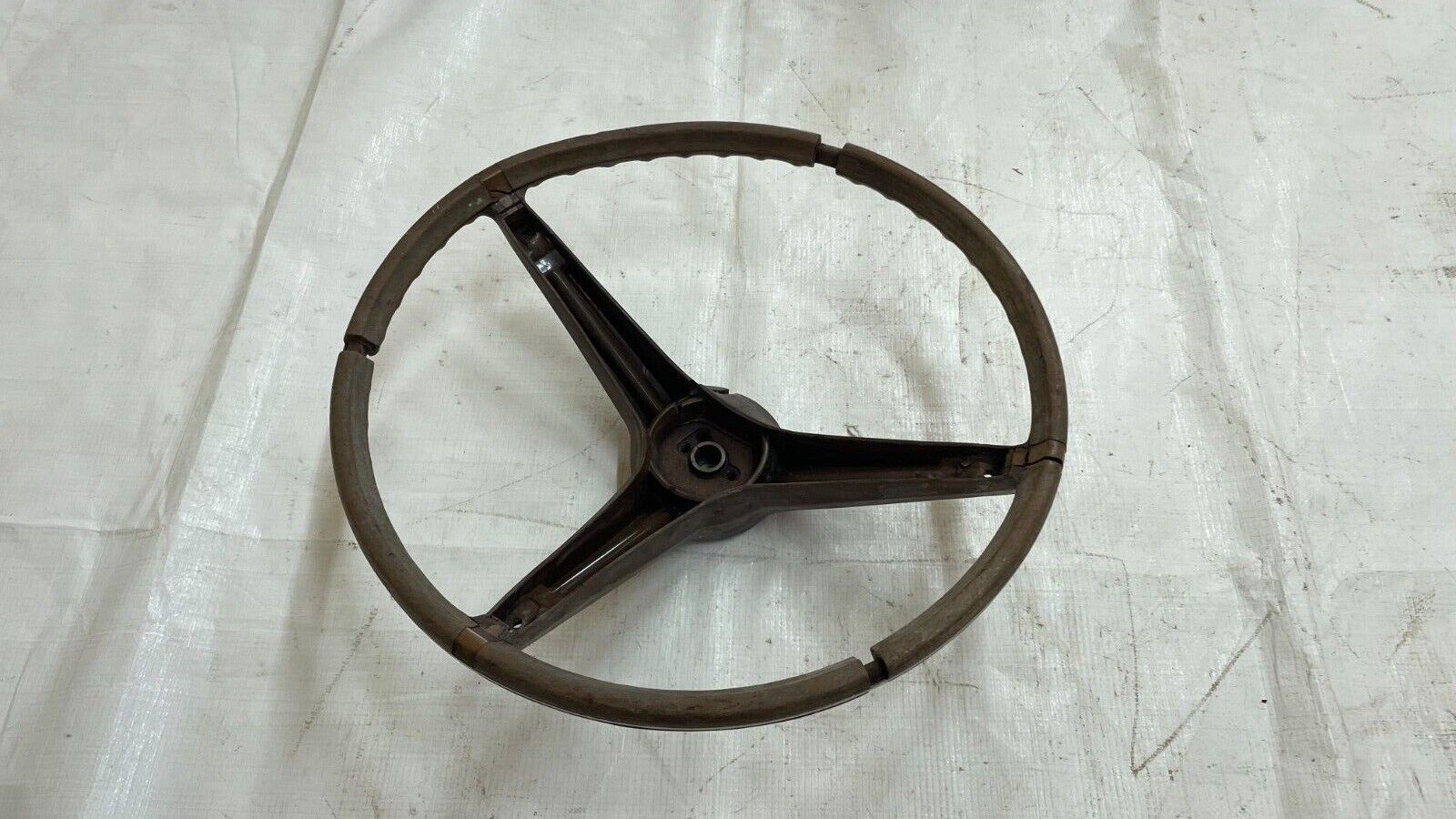 1967-1969 AMC Javelin Steering Wheel Woodgrain Rim Trim 3 Spoke No Horn Pad