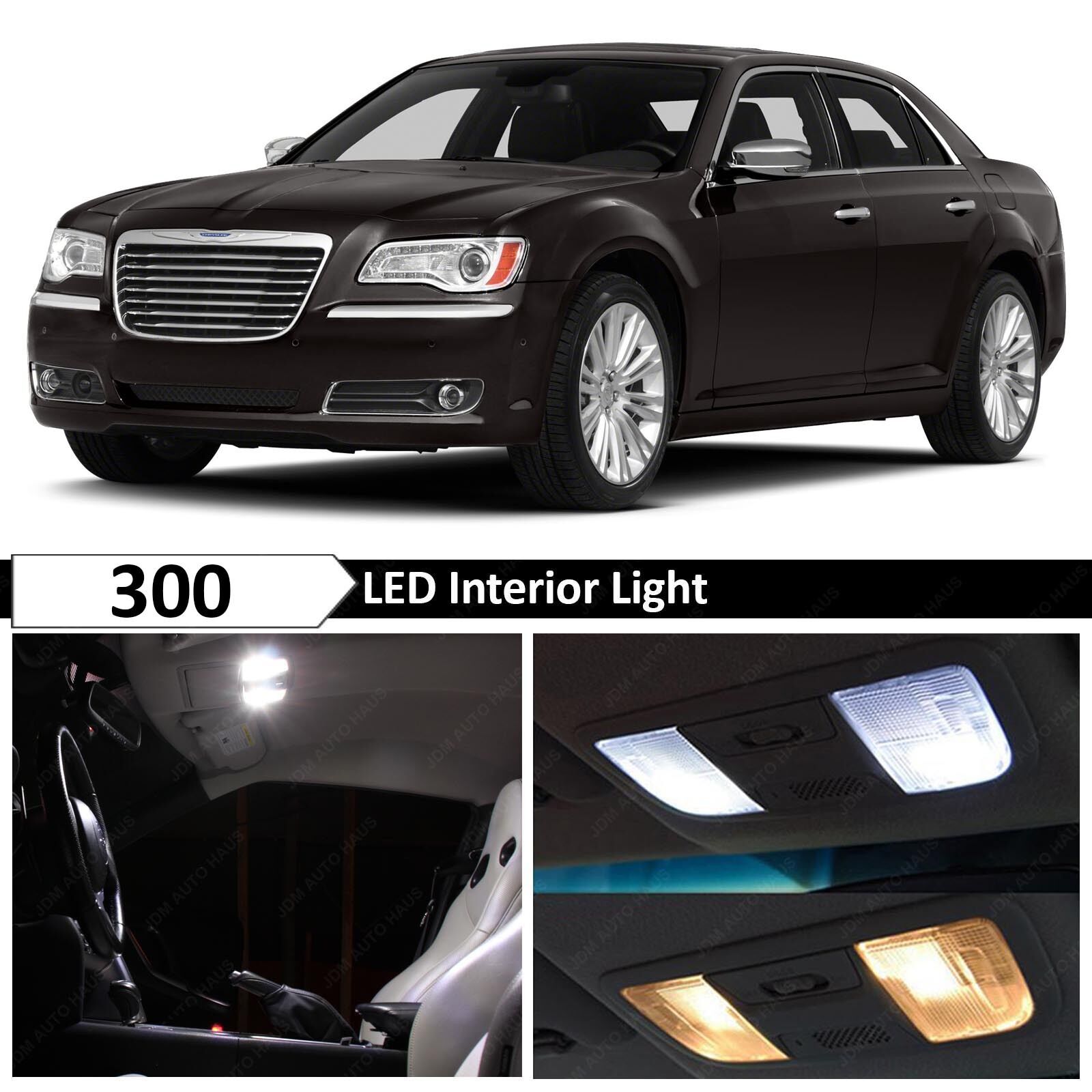 15 Bulb White Interior Map LED Light Package Kit for 2011-2016 Chrysler 300 300C
