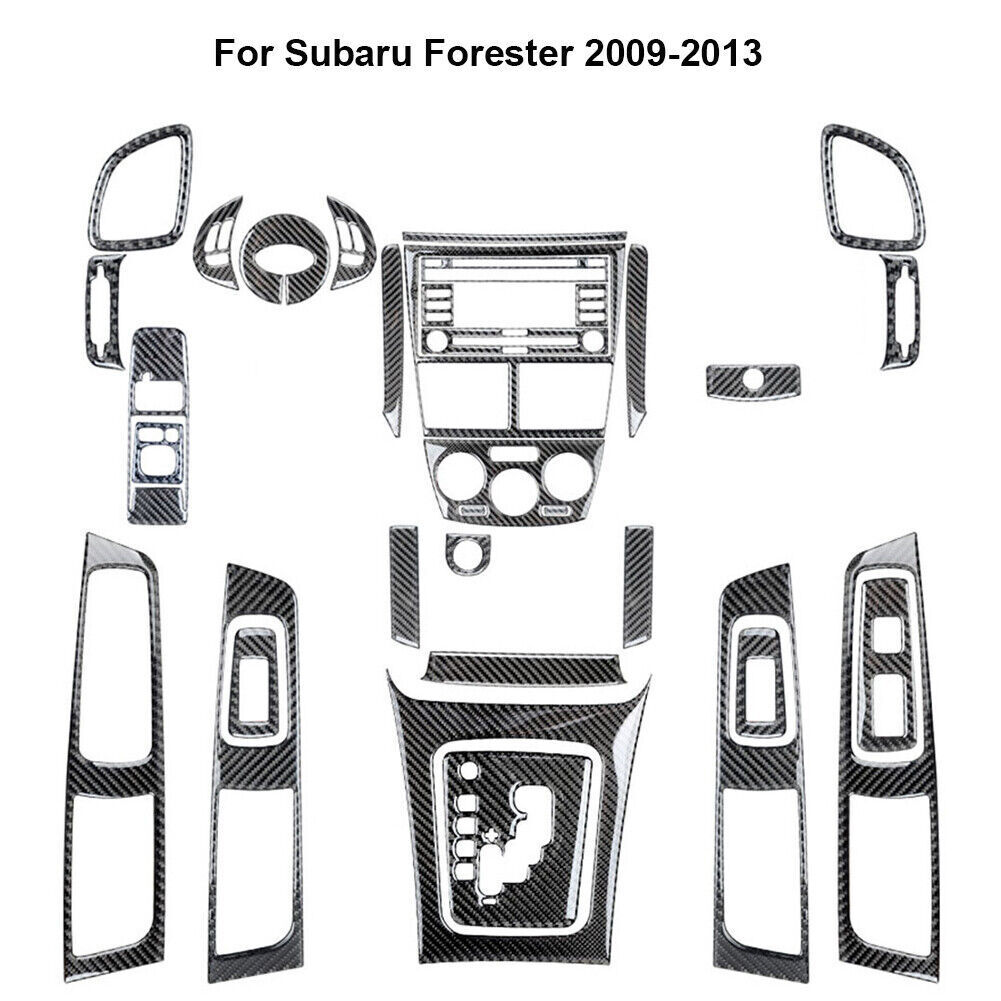 34Pcs Carbon Fiber Full Interior Kit Cover Trim For Subaru Forester 2009-2013