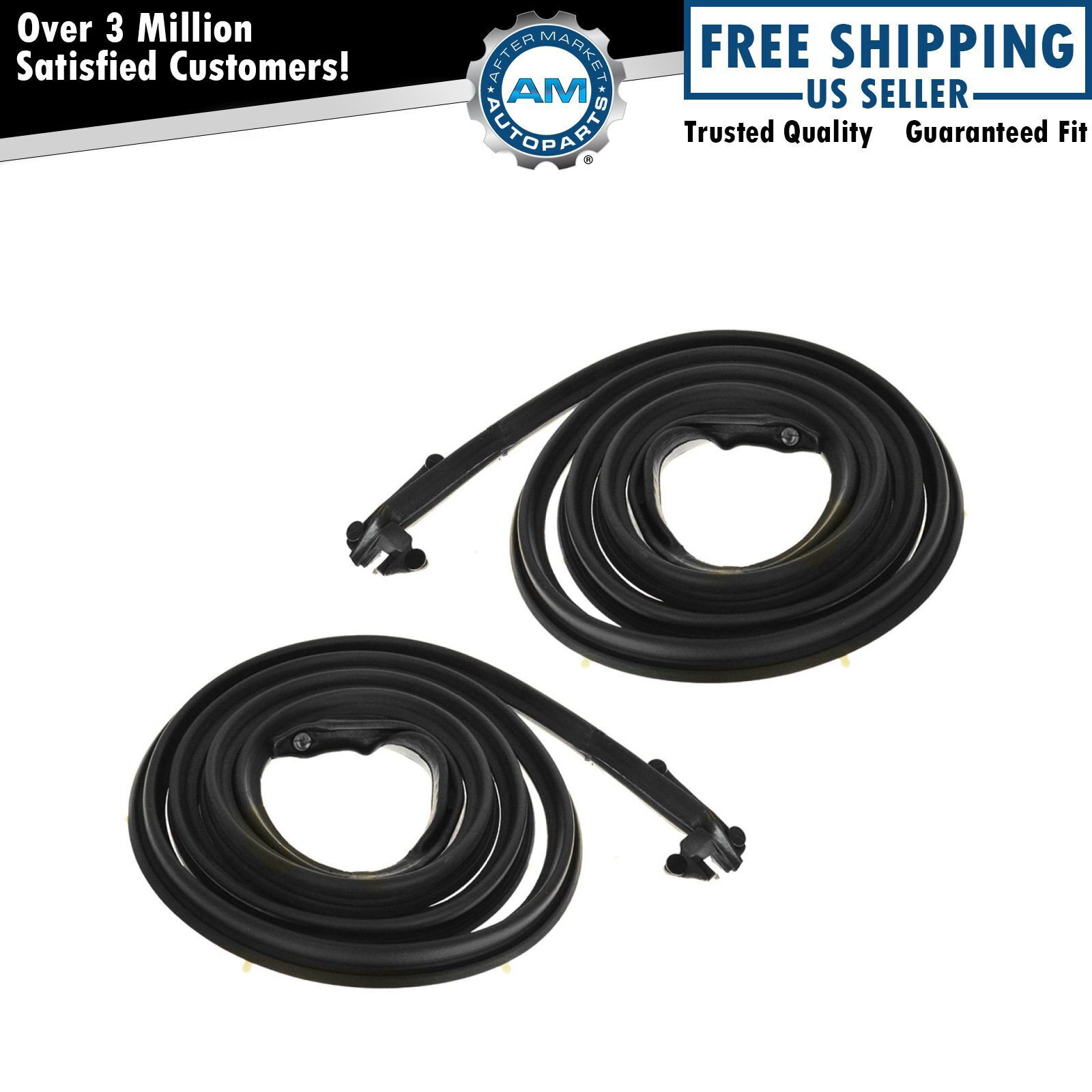 Front Door Rubber Weatherstrip Seal Pair Set of 2 for 62-63 Chevy Corvair