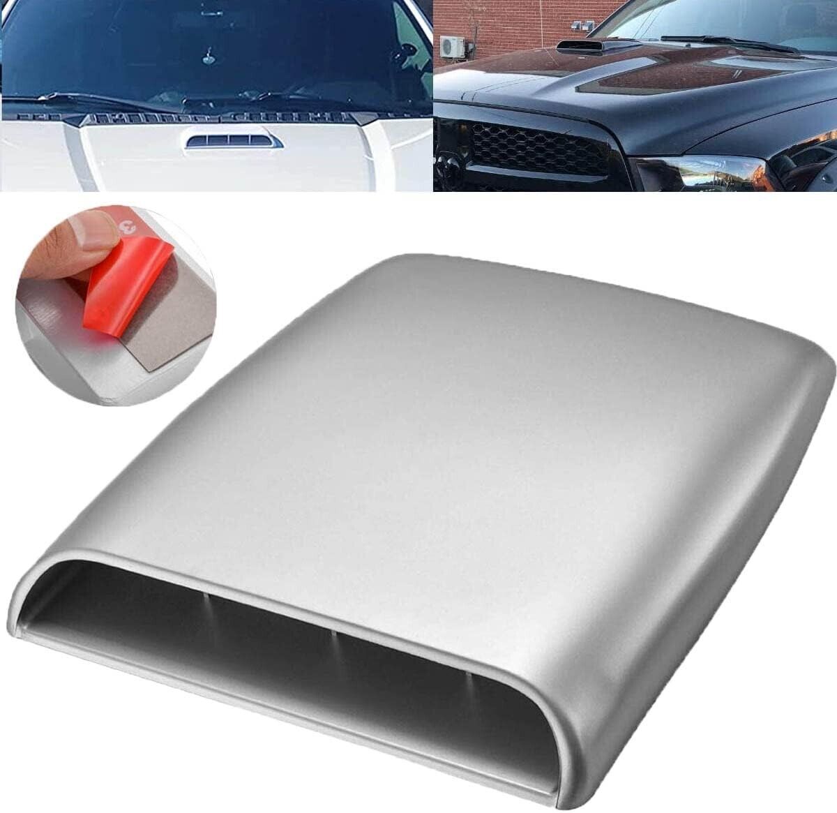 Silver Universal Exterior Air Flow Intake Hood Scoop Turbo Bonnet Vent Cover Ch1