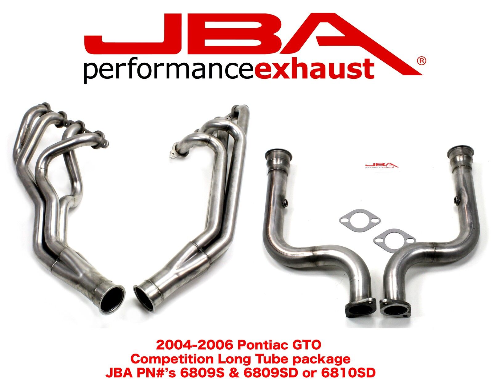 JBA Long Tube Headers & Catless mid-pipes Pontiac  GTO  2004-2006 6809S-6810SD