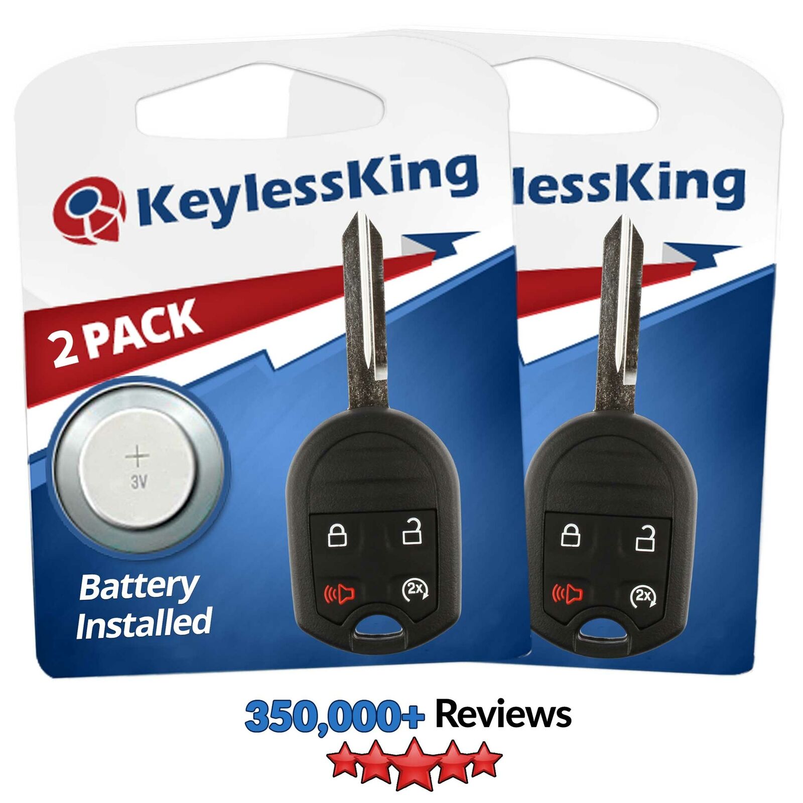 2 New Uncut Replacement Keyless Entry Remote Car Truck Key Fob for 164-R8067