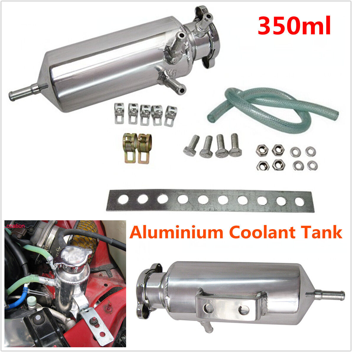 Universal Radiator Coolant Aluminum Catch Tank Bottle Overflow Reservoir 350ml