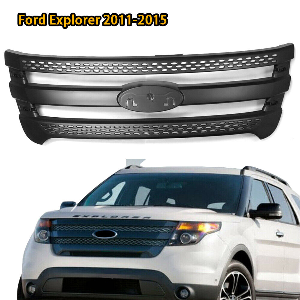 Front Bumper Upper Grille Grill For Ford Explorer 2011-2015 12 13 14 Matte Black