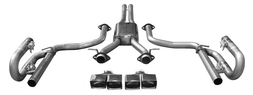 Challenger V6 Cyclone Cat Back Dual Exhaust Quad Square tips 2009 - 2014