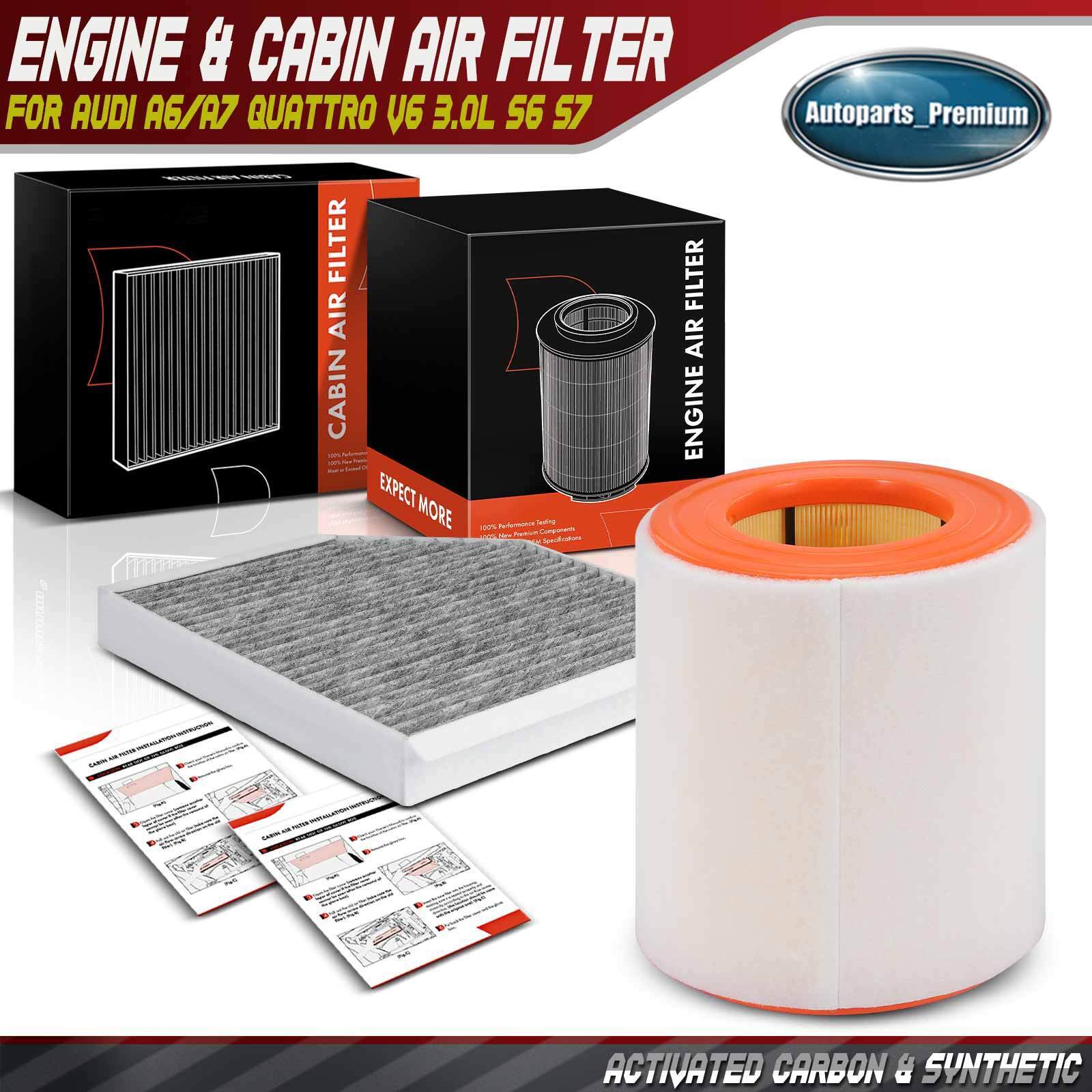 Engine & Cabin Air Filter with Activated Carbon for Audi A6/A7 Quattro S6 S7
