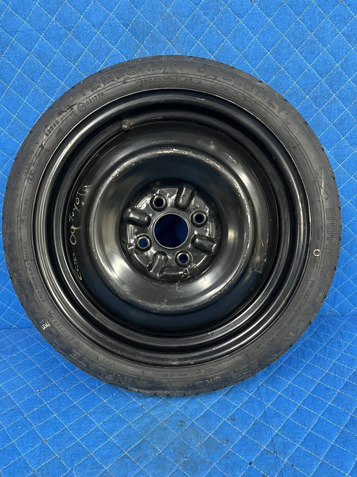 08 Toyota 16x4 Compact Spare Tire and Wheel Fits Yaris Echo T125/70D16 OEM-4