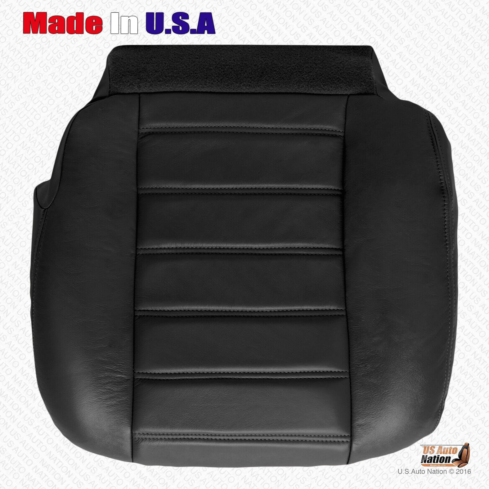 2005-2006 Hummer H2 AWD Driver Side Bottom Replacement Leather Seat Cover Black