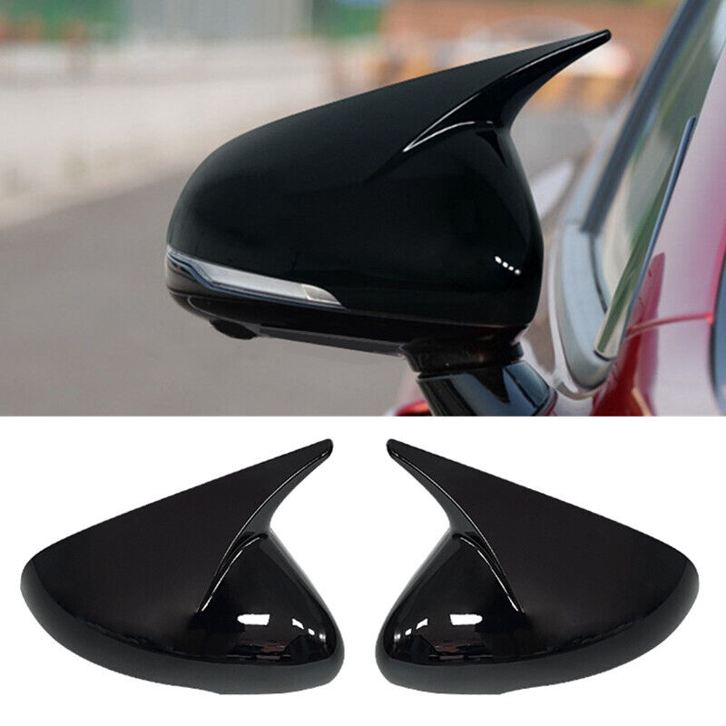  For KIA Stinger 2018-2022 Gloss Black OX Horn Rear View Side Mirror Cover Cap