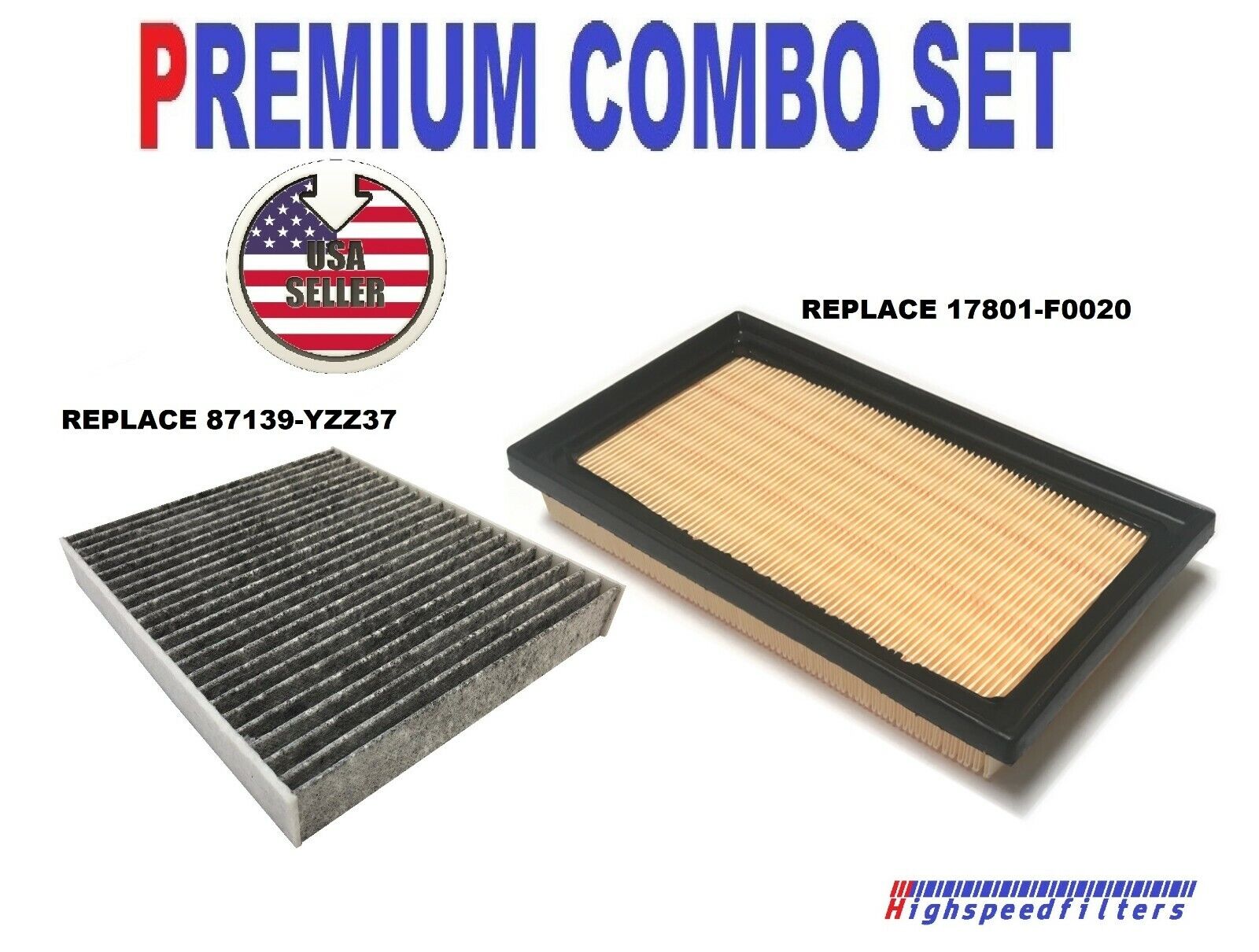 COMBO ENGINE Air Filter &CHARCOAL CABIN Filter for 2021-2023 TOYOTA SIENNA VENZA