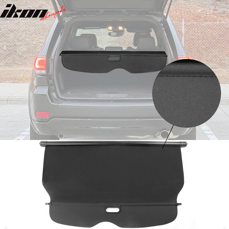 Fits 11-21 Grand Cherokee Black Cargo Cover Retractable Security Luggage Shade