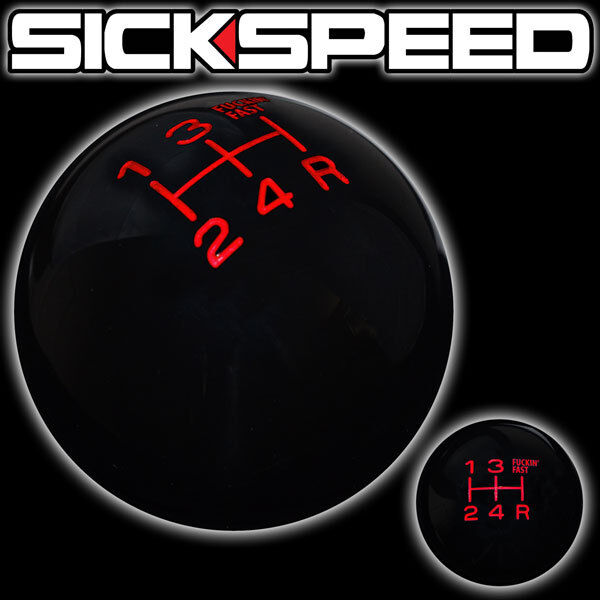 BLACK/RED FING FAST SHIFT KNOB FOR 5 SPEED SHORT THROW SHIFTER LEVER 12X1.75