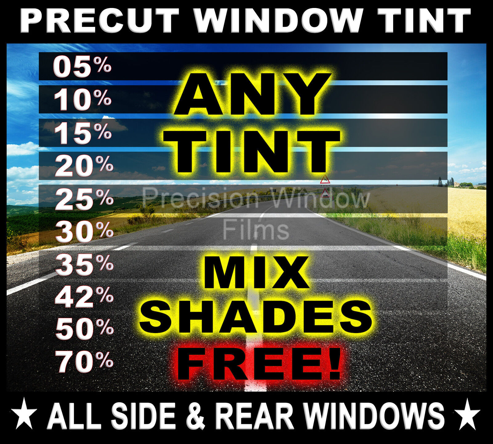 Nano Carbon Window Film Any Tint Shade PreCut All Sides & Rears for Colorado/S10
