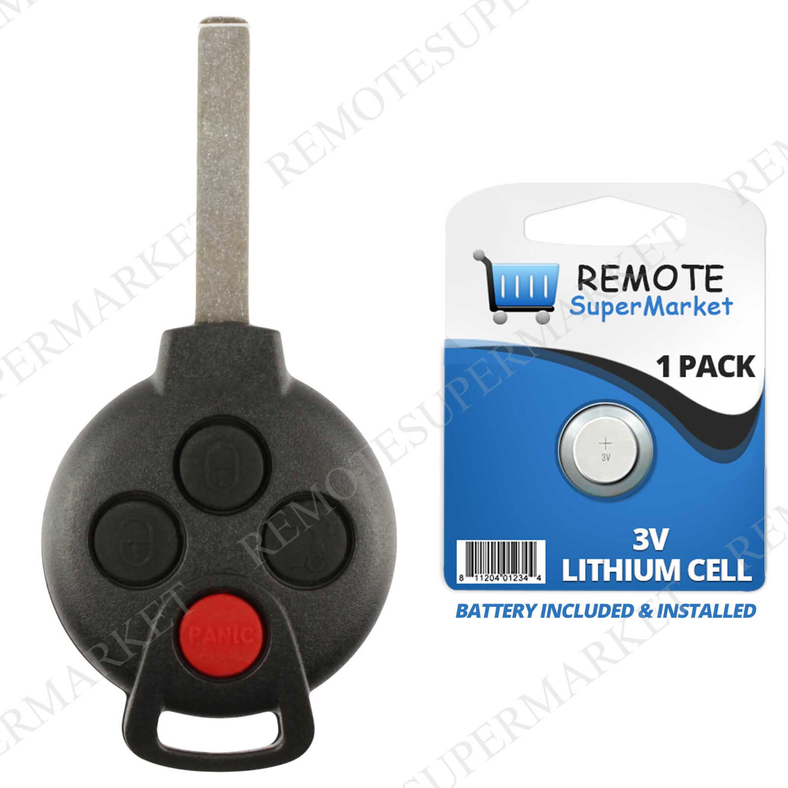 Replacement for Smart 2008-2015 ForTwo Remote Car Keyless Entry Key Fob