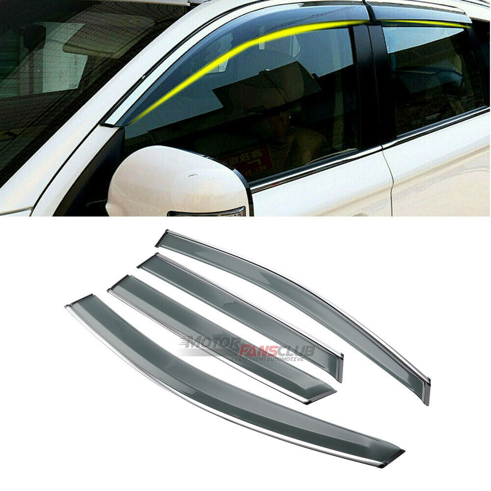 Window Visors Rain Guards w/ Chrome Trim Fit For Toyota Venza 2008-2019 2020