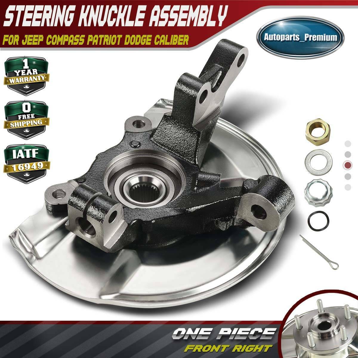 Front Right Steering Knuckle & Wheel Hub Bearing Assembly for Dodge Jeep Compass