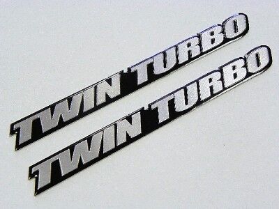 2 FORD MUSTANG GT TWIN TURBO ALUMINUM EMBLEMS BADGES 