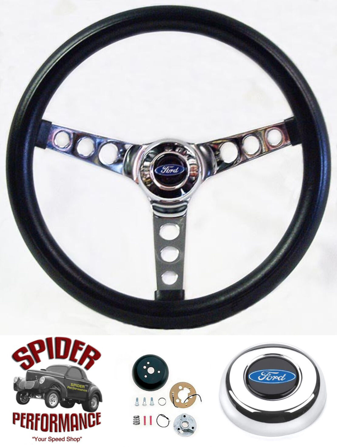 1970-1980 Ford steering wheel BLUE OVAL 13 1/2