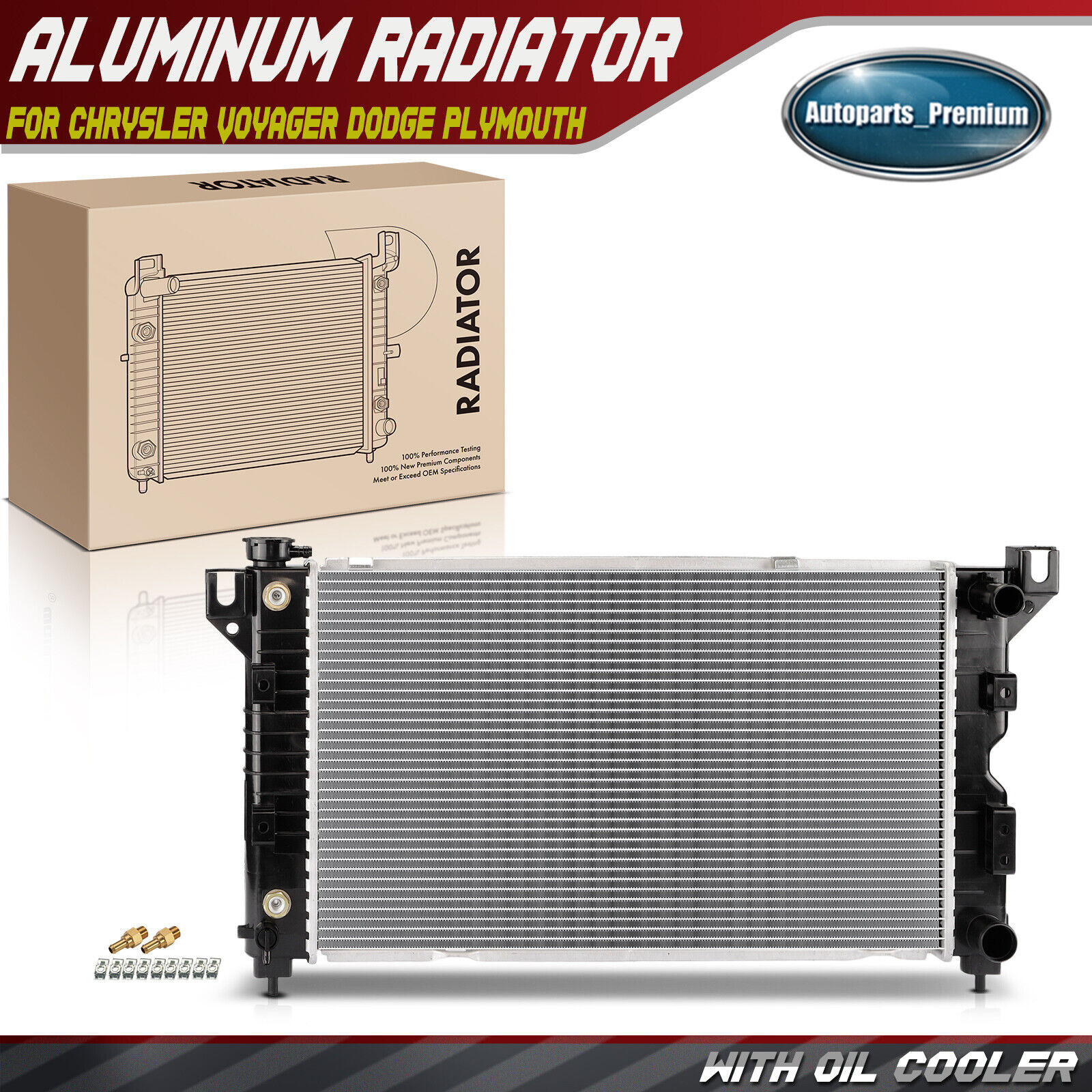 New Aluminum Radiator for Chrysler Grand Voyager Town & Country Dodge Plymouth