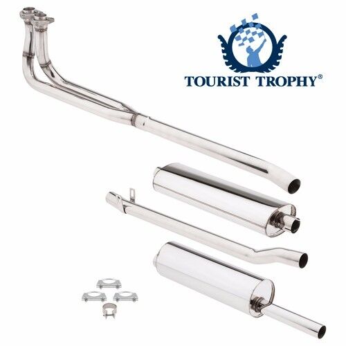 New Complete Exhaust System Polished Stainless Pipes Muffler & Hardware MGB 569