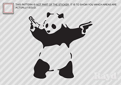 (2x) Panda with Guns Sticker Die Cut Decal Self Adhesive Vinyl pistols