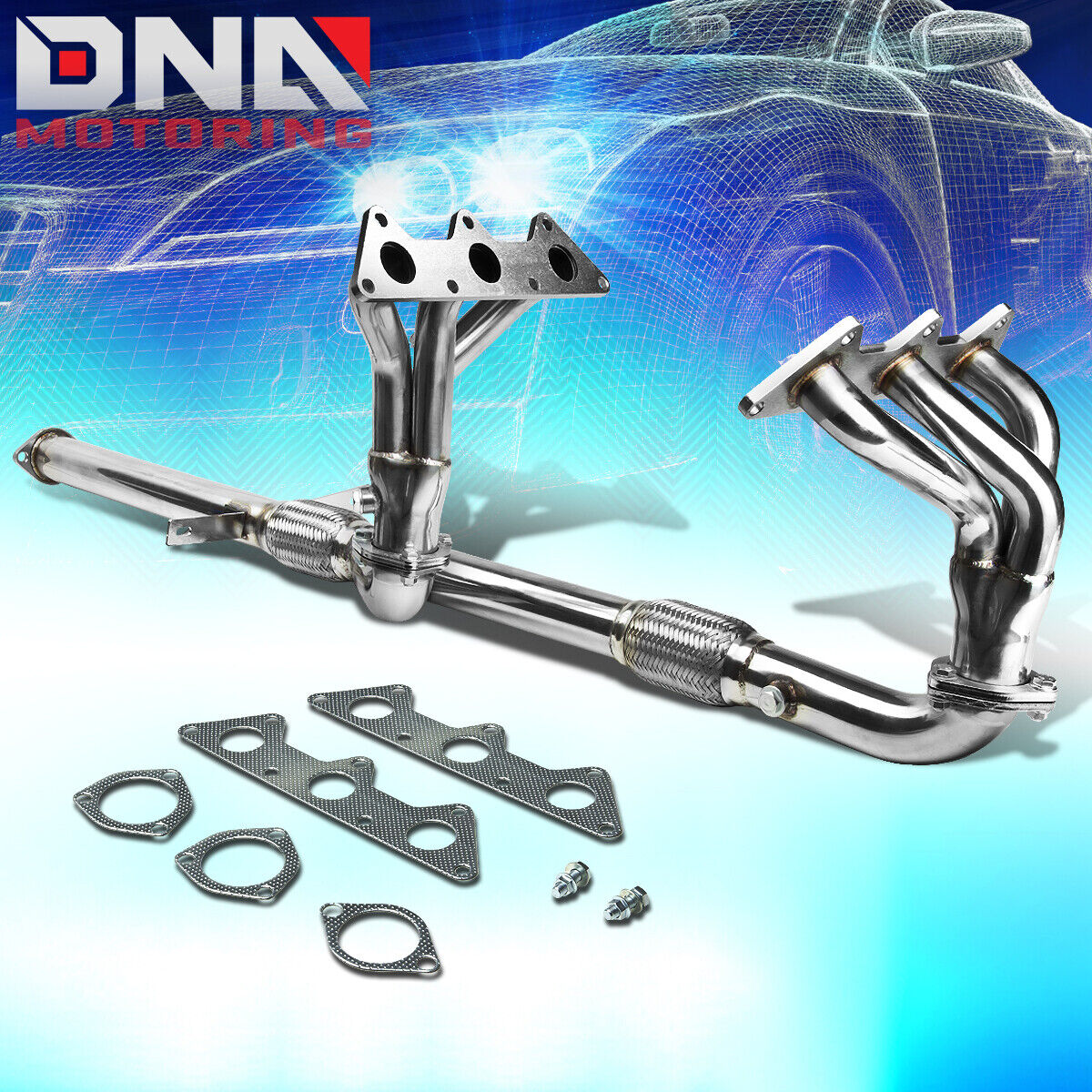 STAINLESS STEEL 6-2-1 HEADER FOR 00-05 MIT ECLIPSE GT 3.0L V6 EXHAUST/MANIFOLD