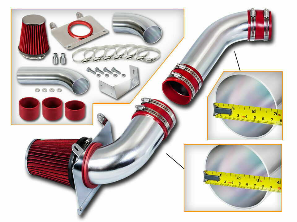 BCP RED 89-93 Mustang 5.0L V8 Cold Air Intake Induction Kit + Filter
