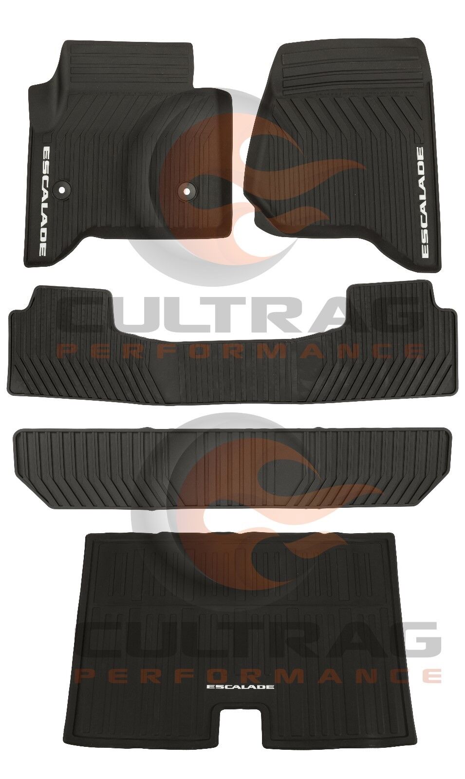 2015-2020 Escalade ESV Front & 2nd & 3rd & Cargo All Weather Floor Mats Black