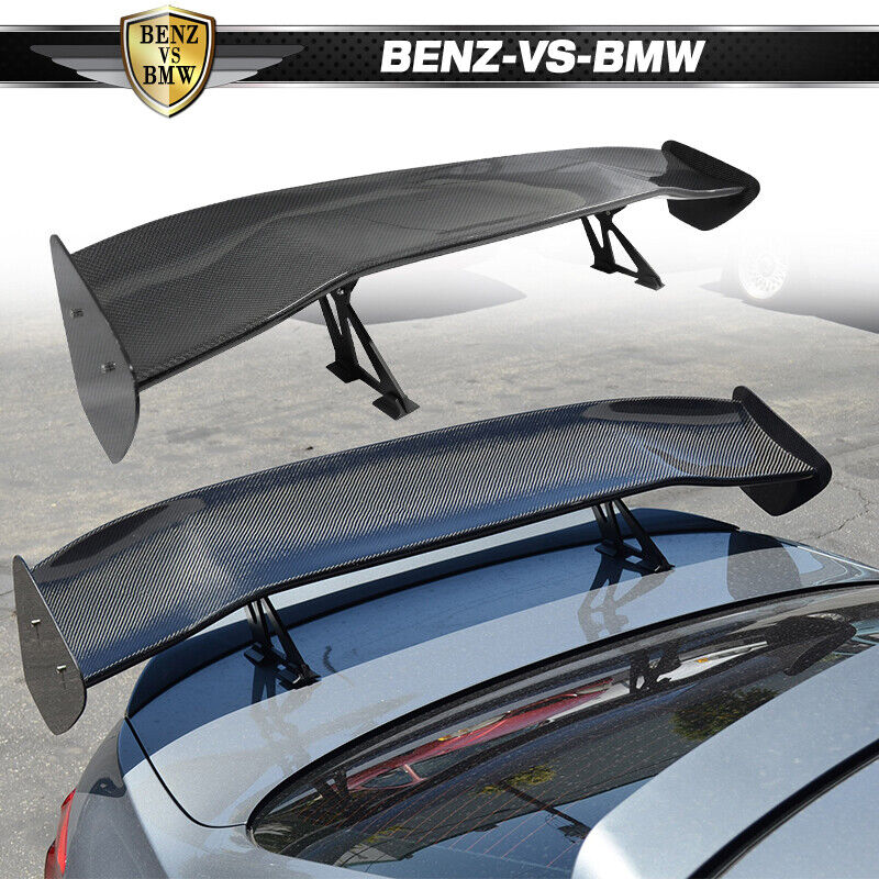 56 Inch Universal Fit 3D Trunk Spoiler Rear Wing Deck GT Style Carbon Fiber CF