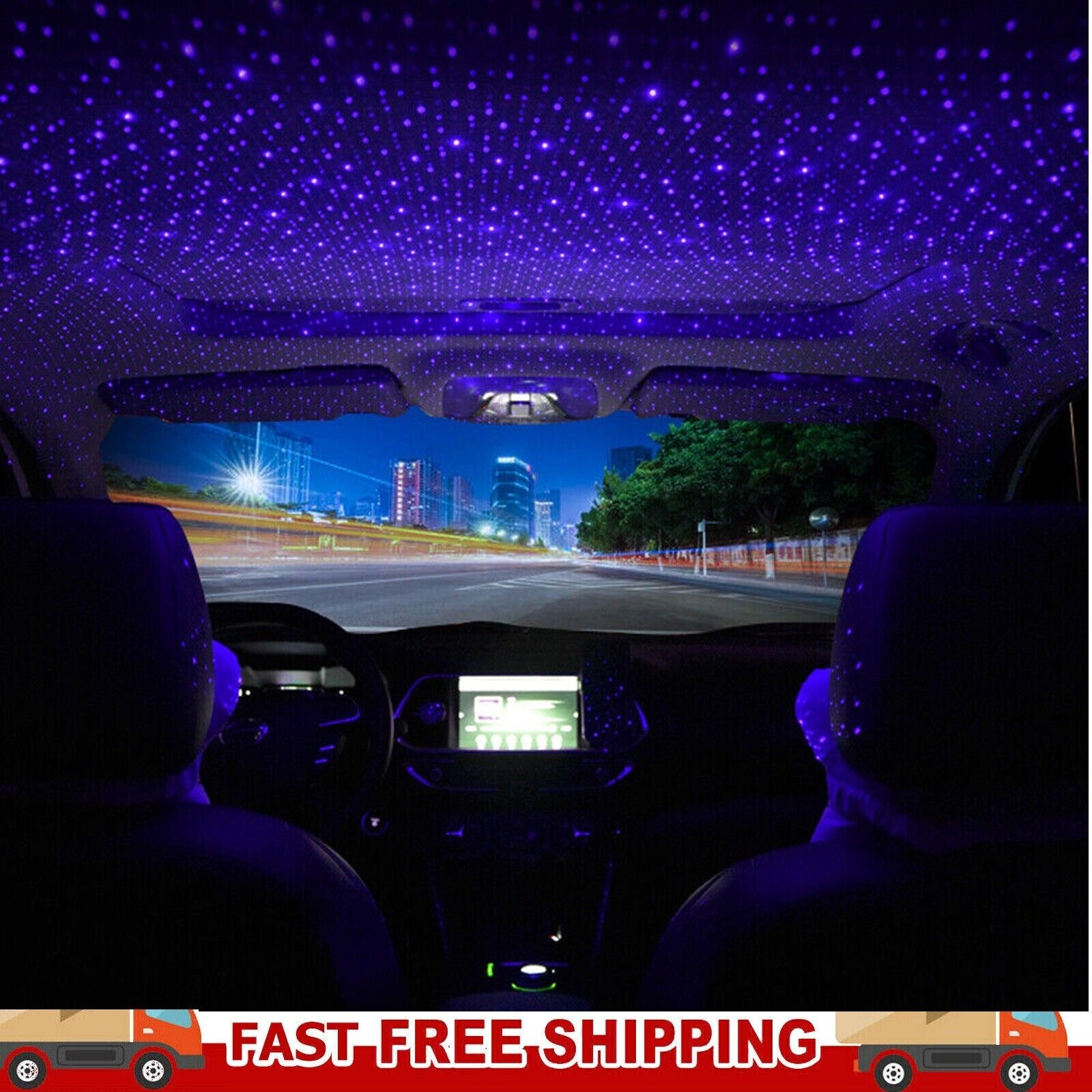 USB Car Interior Roof LED Star Light Atmosphere Starry Sky Night Projector Lamp