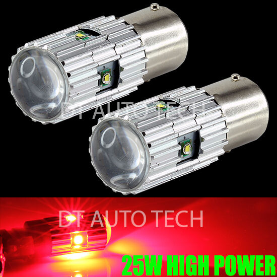 2X 1157 Red 25W Cree High Power LED Projector Turn Signal Stop Tail Light Bulbs