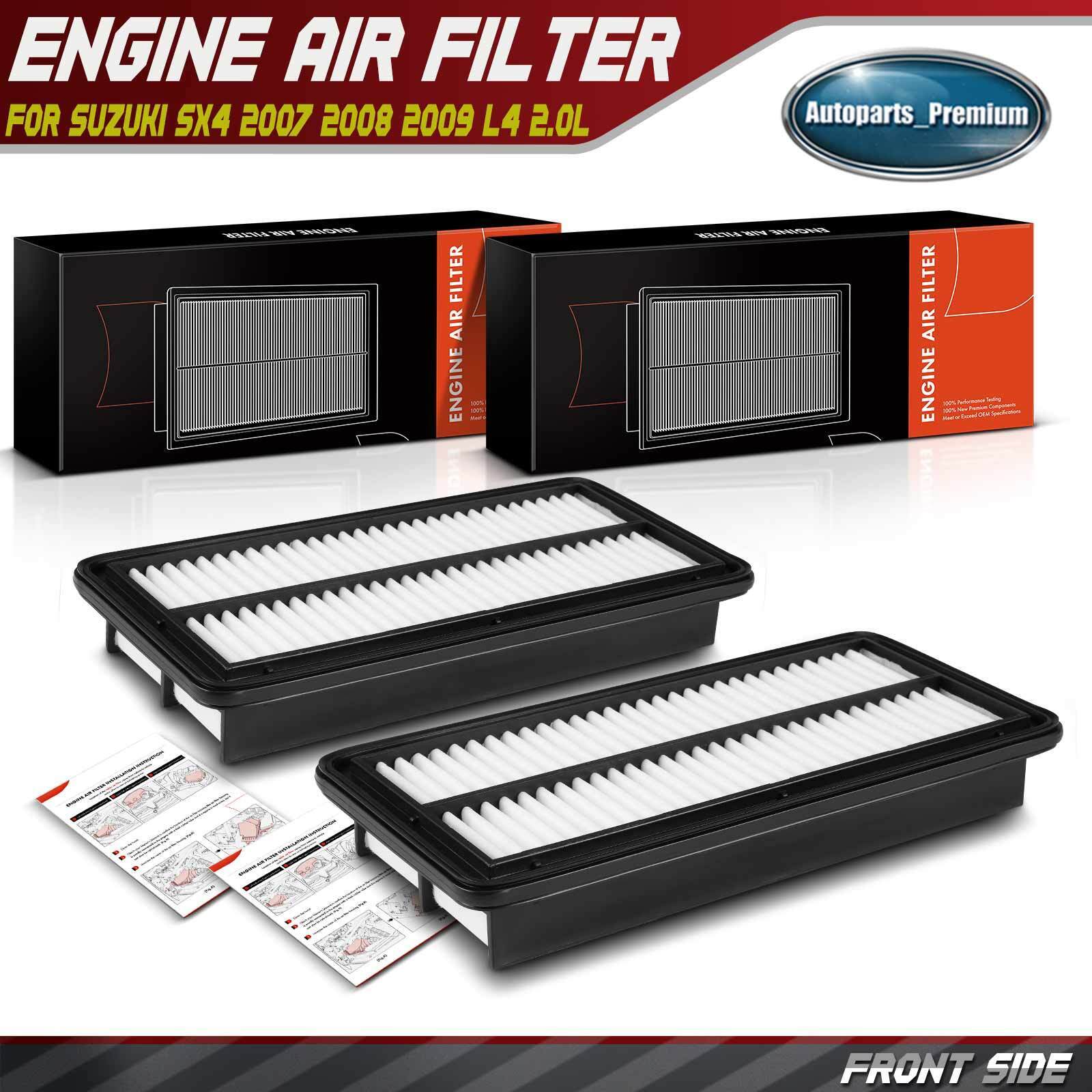 2x New Engine Air Filter for Suzuki SX4 2007 2008 2009 L4 2.0L 1378080J00 Rigid