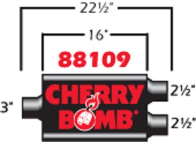 Cherry Bomb VORTEX Muffler 88109CB 4 1/4 inch x 10 1/4 inch OVAL, NEW 88109CB