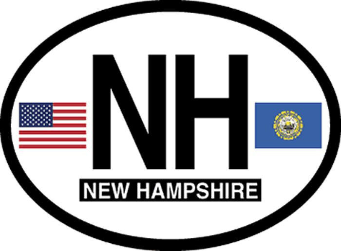 new hampshire oval vinyl sticker decal bumper flag united states america usa car