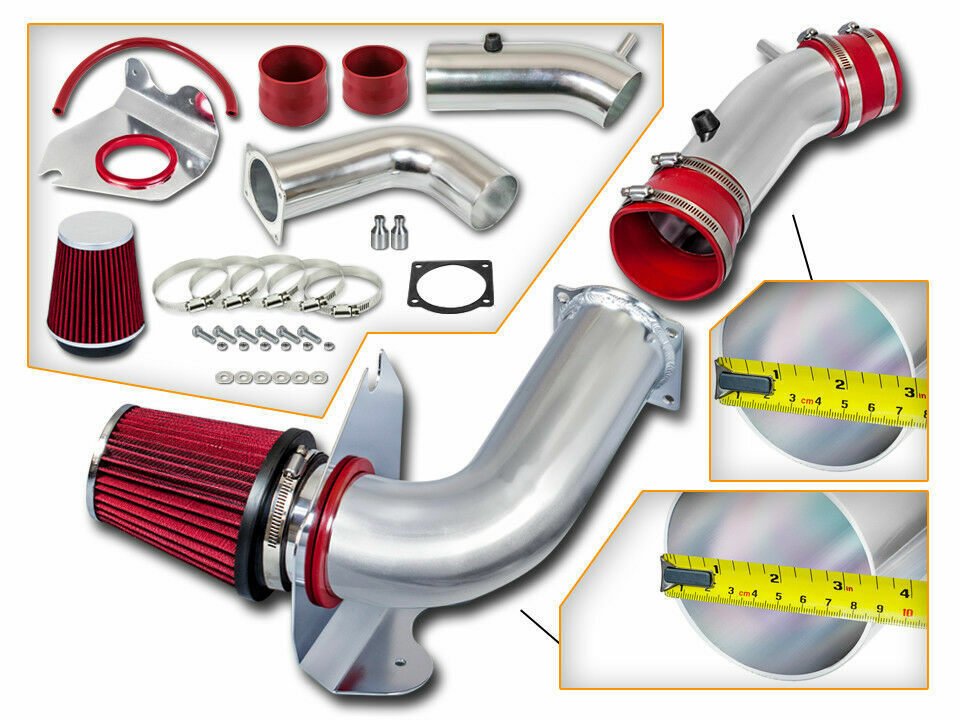 BCP RED 99-04 Mustang 3.8L V6 Cold Air Intake Induction Kit + Filter