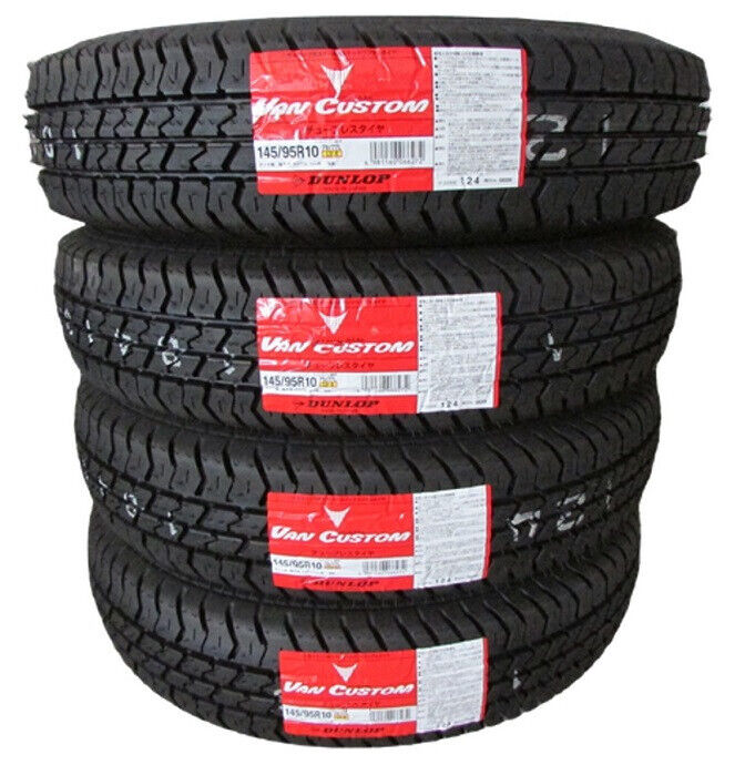 4x Dunlop VAN CUSTOM 145/95R10 79/77L for Daihatsu Midget II Tires from Japan