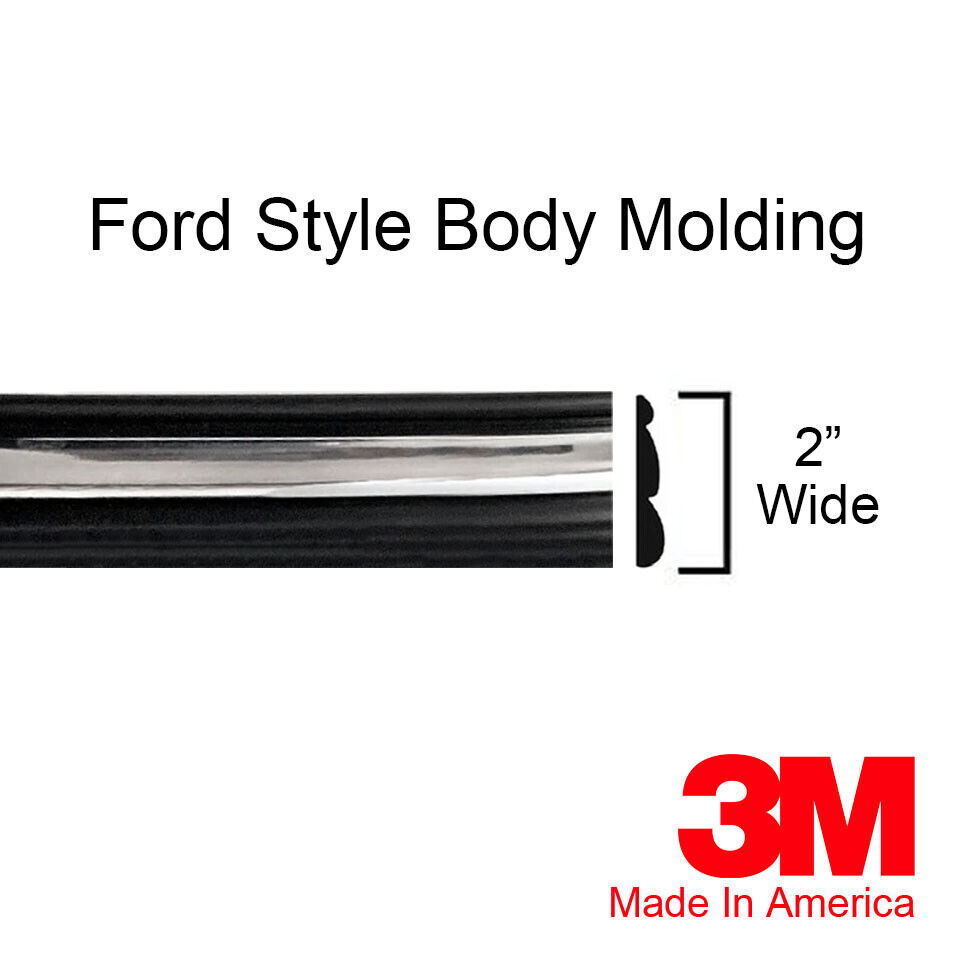Ford Chrome/Black Side Body Trim Molding Full Size Truck - 2\