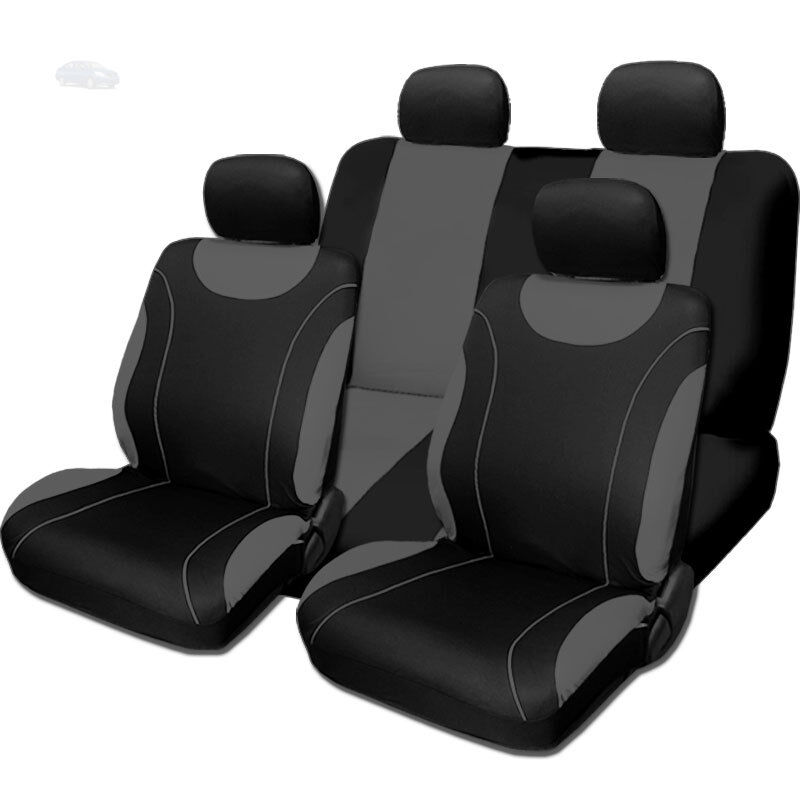 New Sleek Black and Grey Flat Cloth Car Truck Seat Covers Set For Nissan