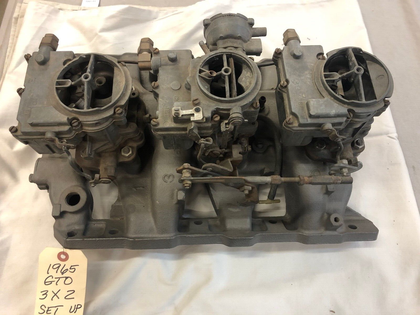 1964-1965-66 Pontiac LeMans GTO Tri Power 3X2 Rochester Carburetor Intake Set Up