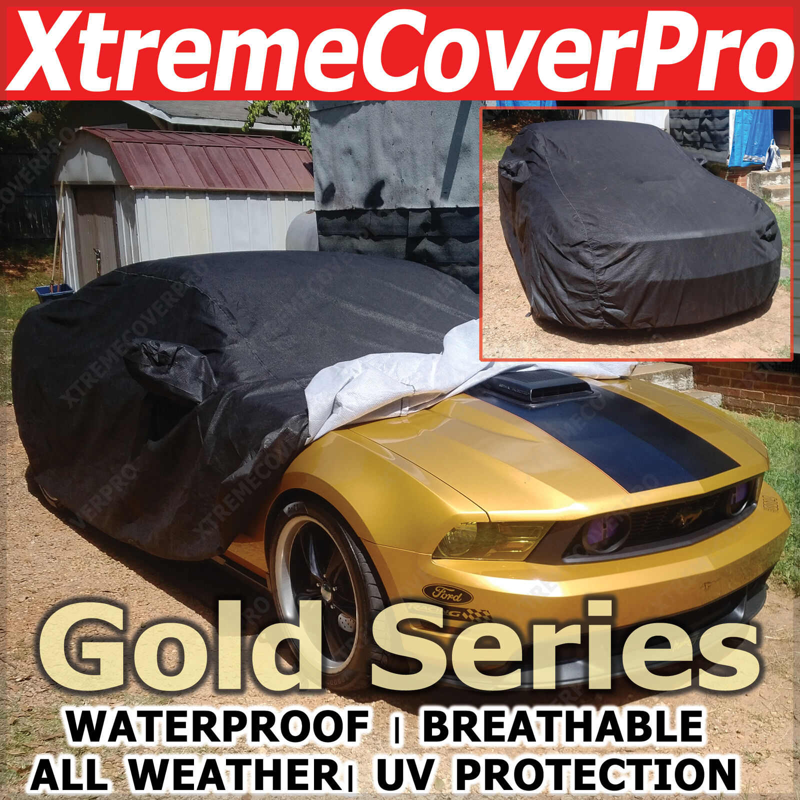 2014 Ford MUSTANG Shelby GT500 Coupe Waterproof Car Cover w/ Mirror Pocket