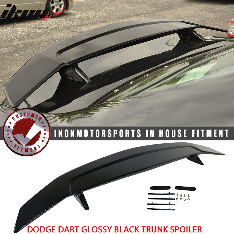Fits 13-16 Dodge Dart Rear Trunk Spoiler 2 Post Tail Wing Deck Lip Gloss Black