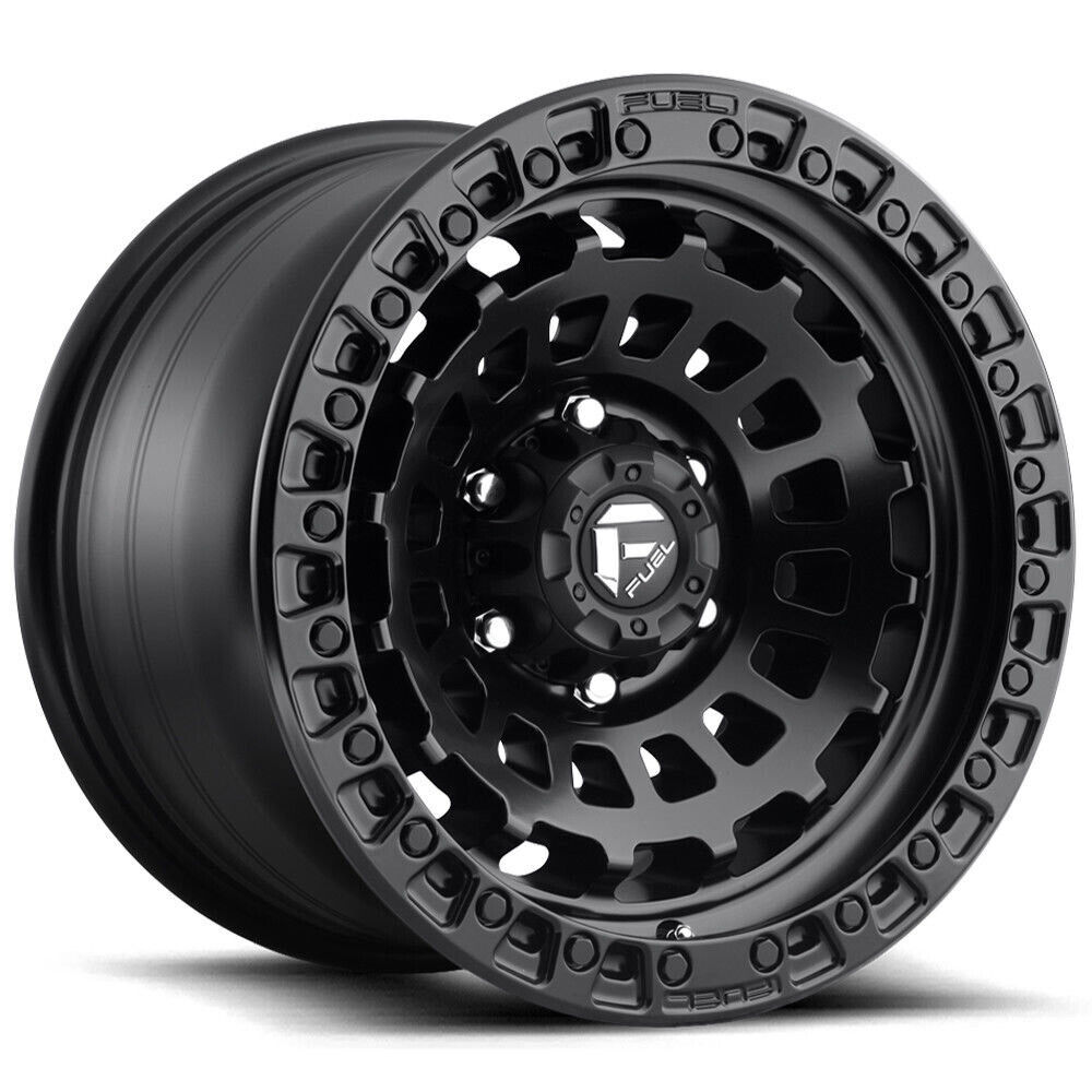 One 17x9 Fuel D633 Zephyr 8x6.5/8x165.1 -12 Matte Black Wheel Rim 125.1