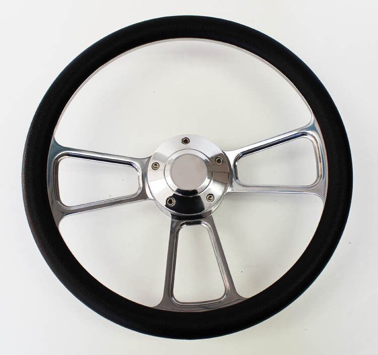 1964 1965 Chevelle El Camino Black and Billet Steering Wheel 14\