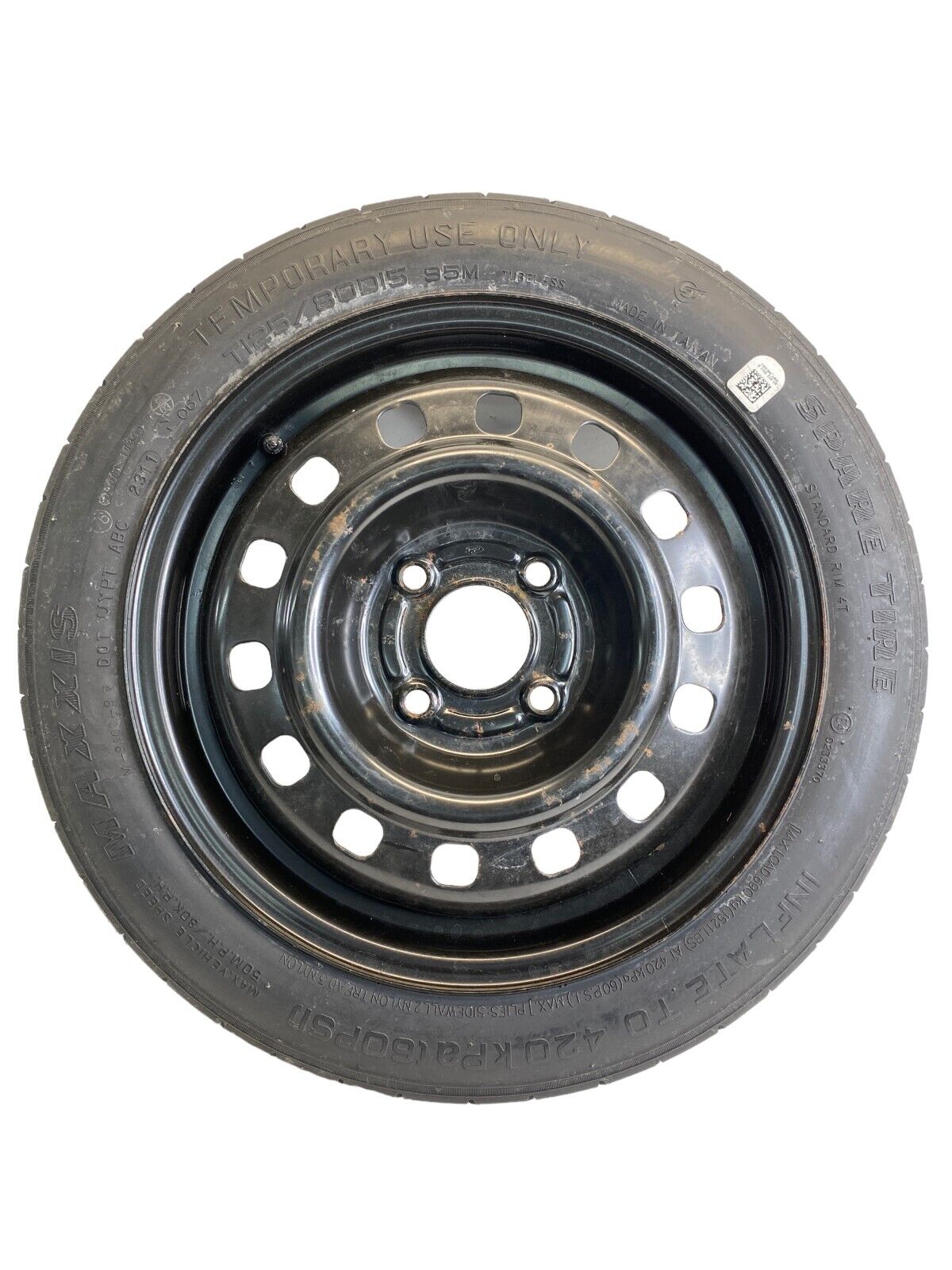 2000-2011 Focus 2011-2019 Fiesta Spare Tire & Wheel Rim Compact Donut 125/80D15