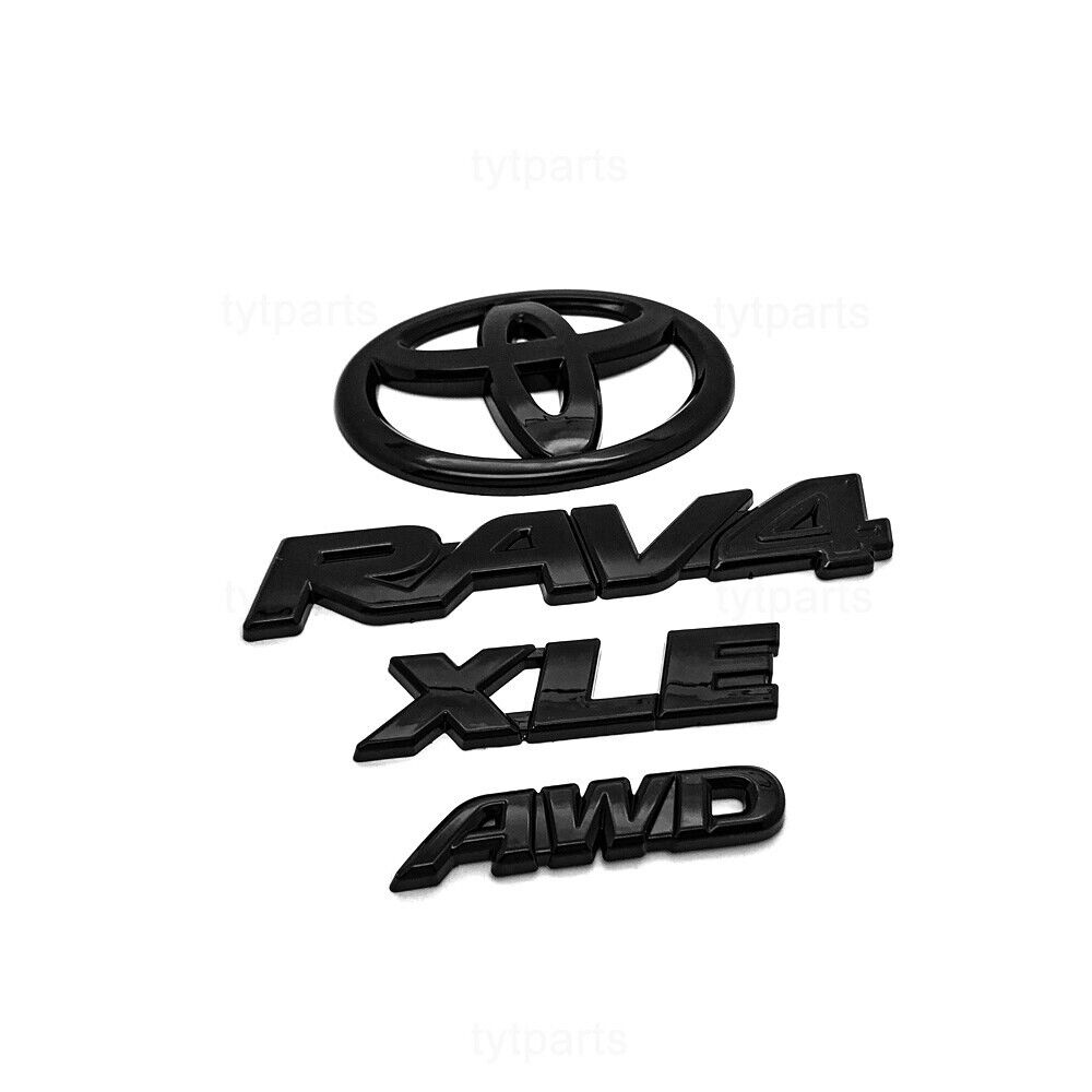Overlays NEW 2019-2024 Toyota Rav4 XLE AWD Hybrid Gloss Blackout Emblems Kits
